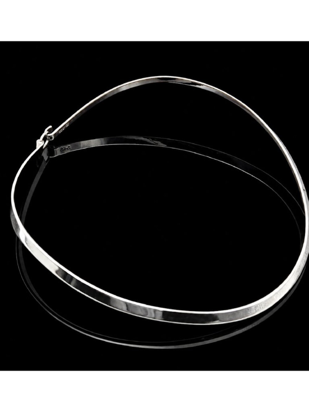 Vintage Sterling Silver Collar Necklace 925 Rigid Modernist Choker 27g
